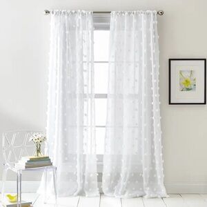 DKNY Textured White Curtain Panels